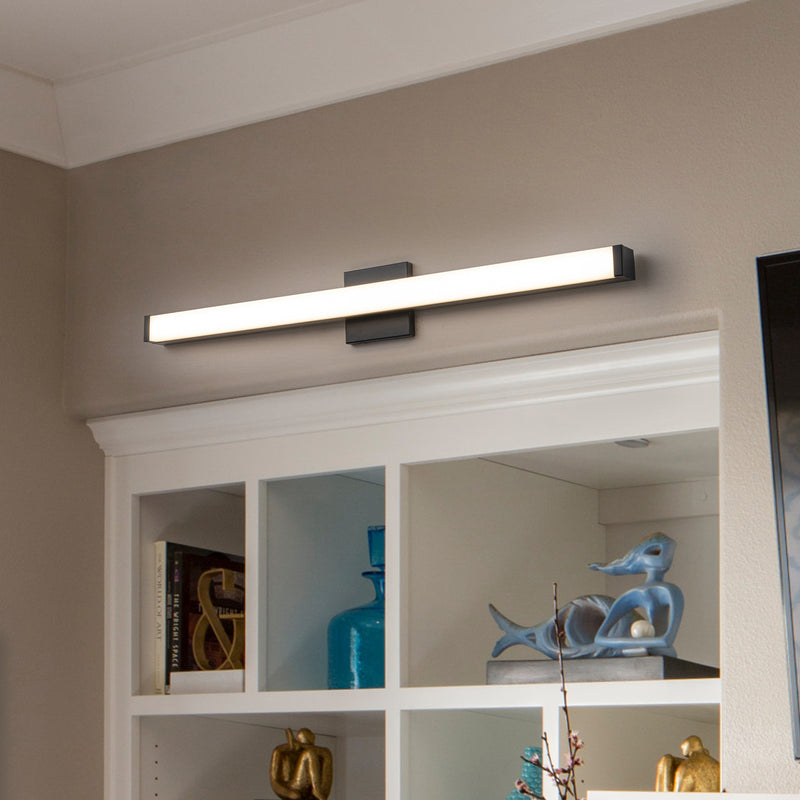 36” Matte Black LED Vanity Bar Light Indoor Wall Sconce with Acrylic Shade