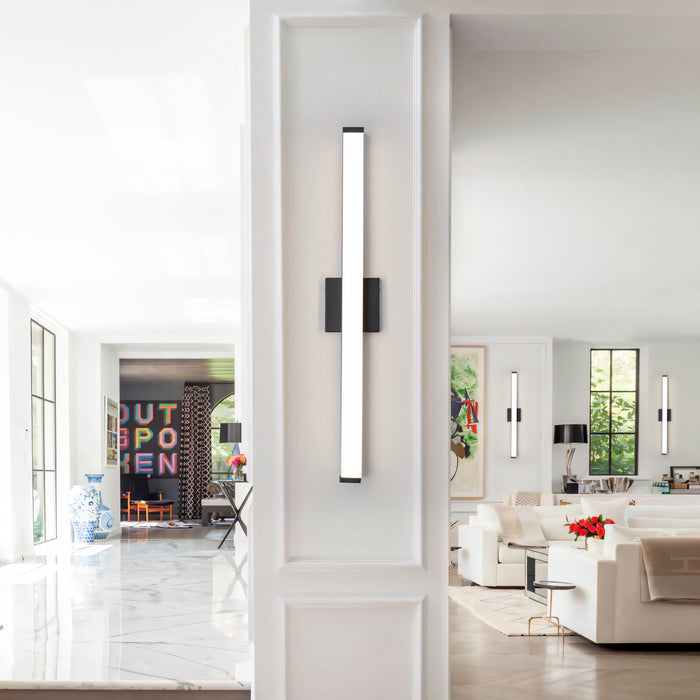 36” Matte Black LED Vanity Bar Light Indoor Wall Sconce with Acrylic Shade