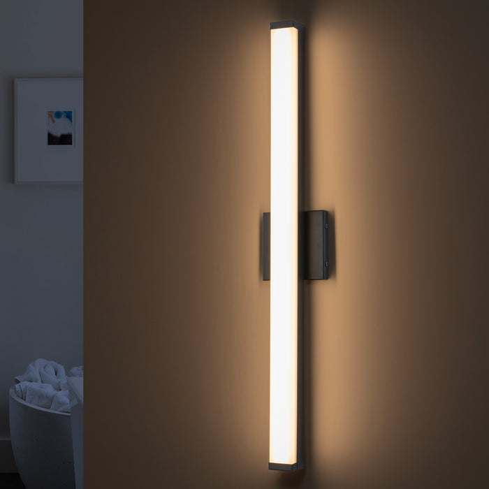 36” Matte Black LED Vanity Bar Light Indoor Wall Sconce with Acrylic Shade