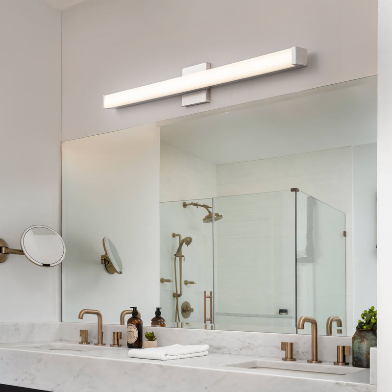 36” Brushed Nickel LED Vanity Bar Light Indoor Wall Sconce with Acrylic Shade