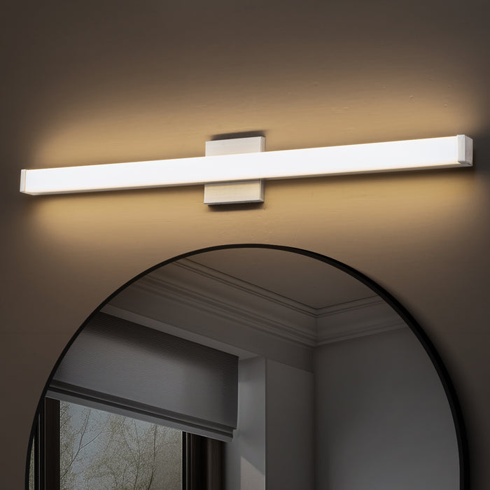 36” Brushed Nickel LED Vanity Bar Light Indoor Wall Sconce with Acrylic Shade