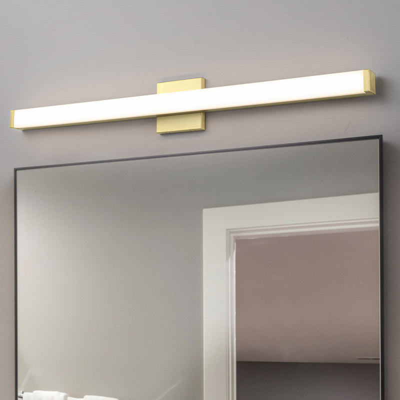 29.75” Brushed Gold LED Vanity Bar Light Indoor Wall Sconce with Acrylic Shade