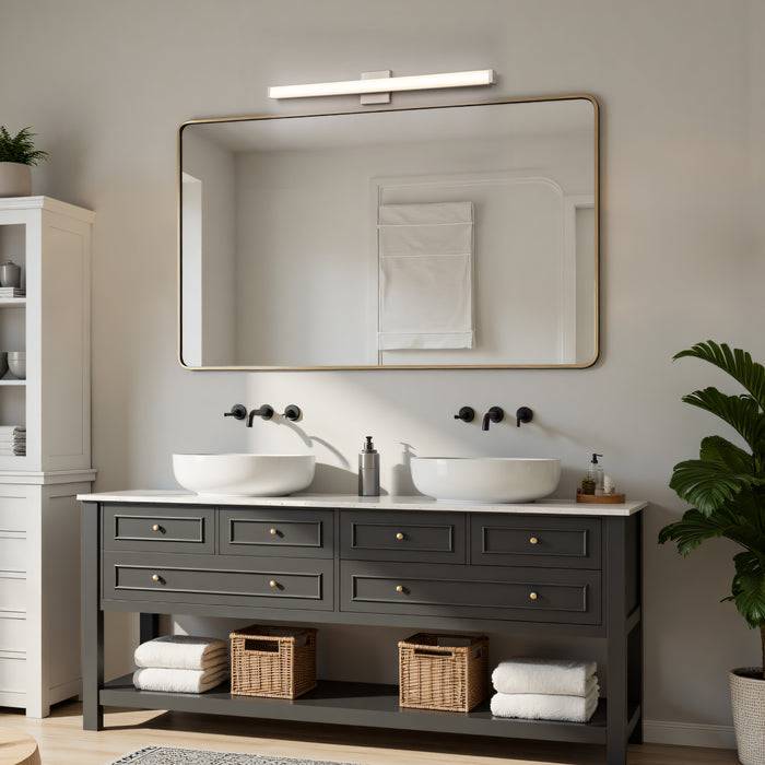 29.75” Brushed Nickel LED Vanity Bar Light Indoor Wall Sconce with Acrylic Shade
