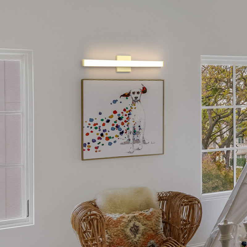 24” Brushed Gold LED Vanity Bar Light Indoor Wall Sconce with Acrylic Shade