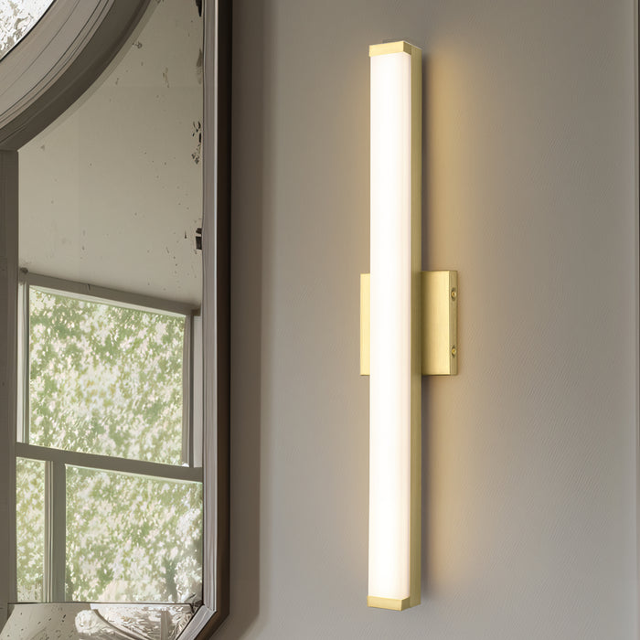 24” Brushed Gold LED Vanity Bar Light Indoor Wall Sconce with Acrylic Shade