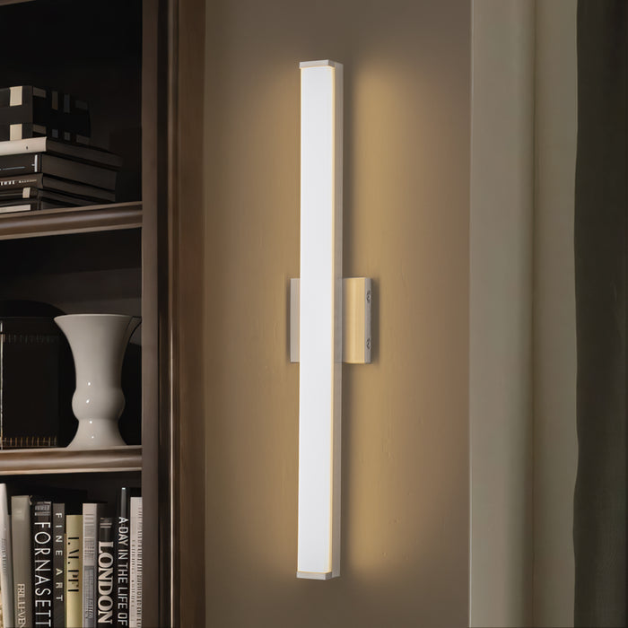 24” Brushed Nickel LED Vanity Bar Light Indoor Wall Sconce with Acrylic Shade