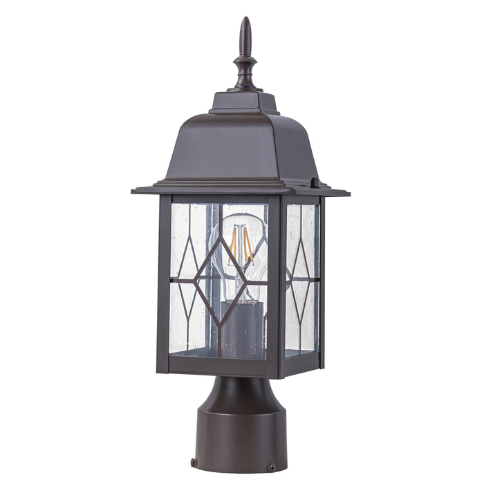 16in Oil-Rubbed Bronze Outdoor Post Light with Seeded Glass for Walkway, Backyard or Garden