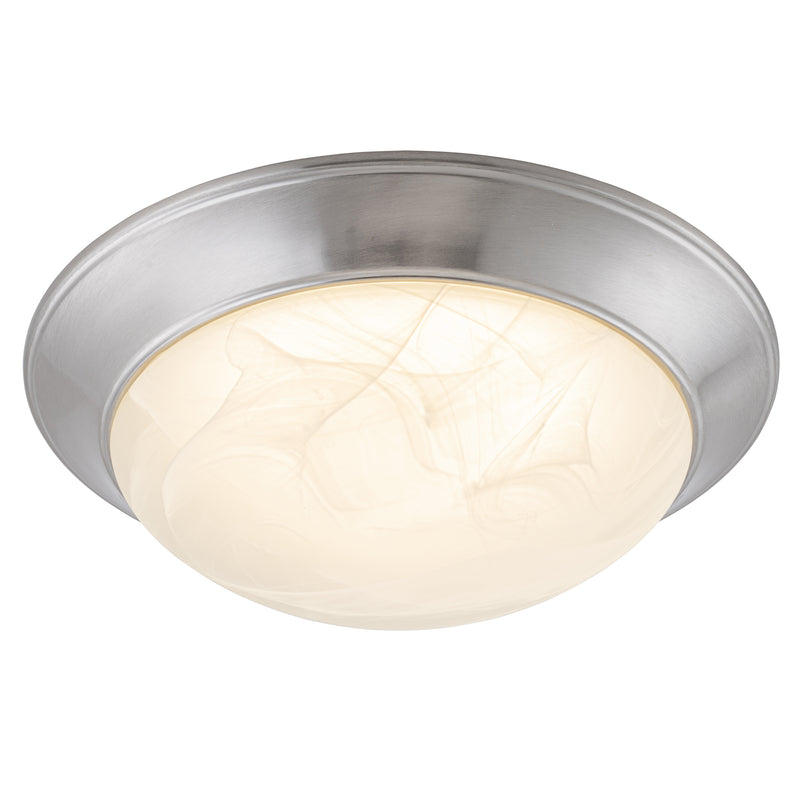 14.25 in. Modern Satin Nickel Selectable 3 CCT Dimmable Integrated LED Flush Mount for Kitchens or Bedrooms