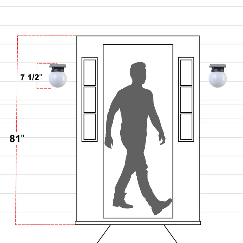 Black Solar LED Outdoor Wall Lights (2-Pack)