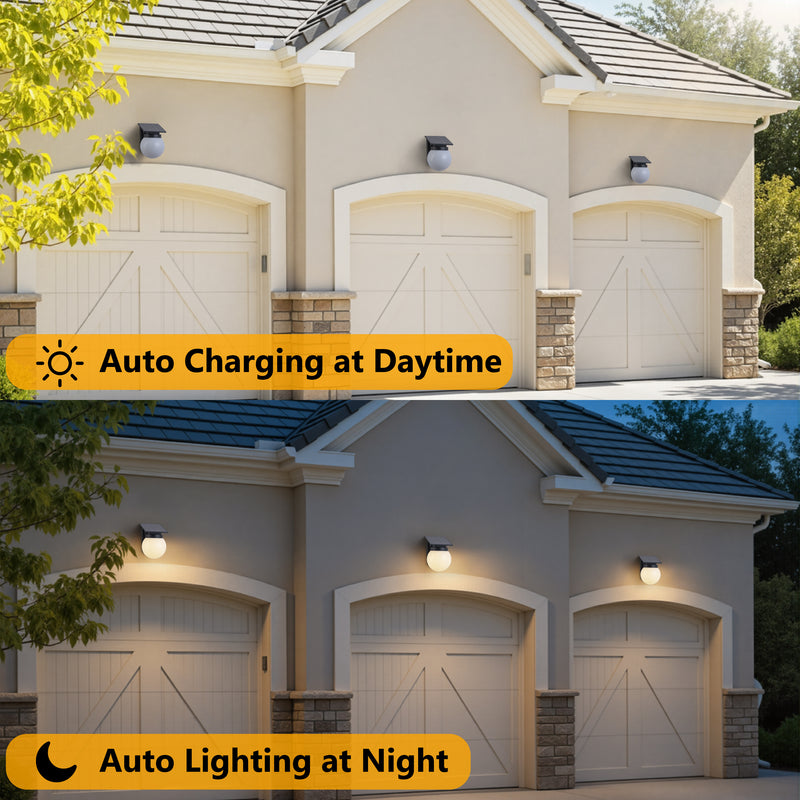 Black Solar LED Outdoor Wall Lights (2-Pack)