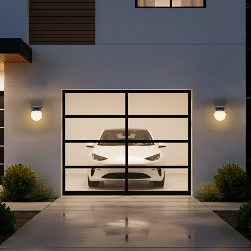 Black Solar LED Outdoor Wall Lights (2-Pack)