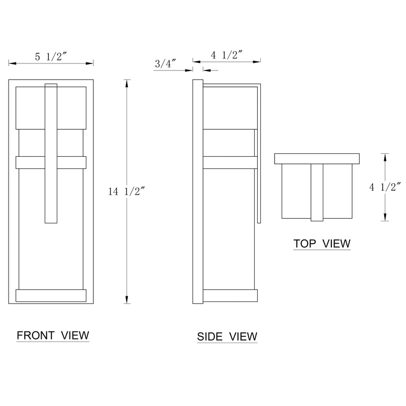 Black Outdoor Wall Lantern with Mirror Reflector and Clear Tempered Glass(2-Pack)