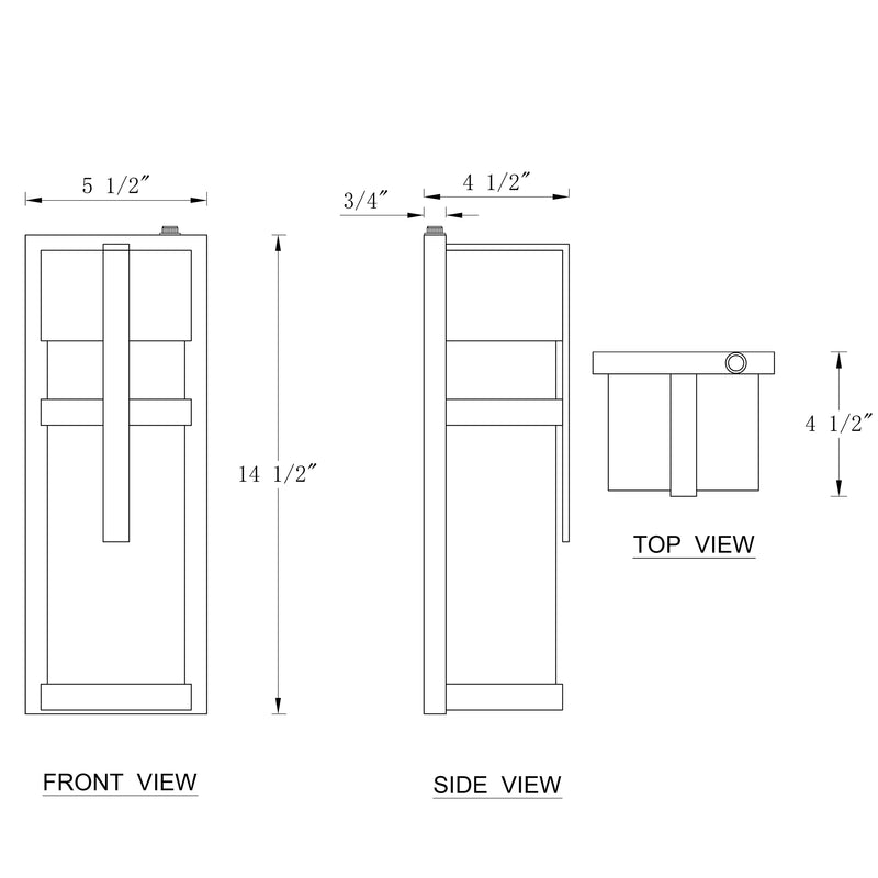 Black Dusk to Dawn Outdoor Wall Lantern with Mirror Reflector and Clear Tempered Glass(2-Pack)
