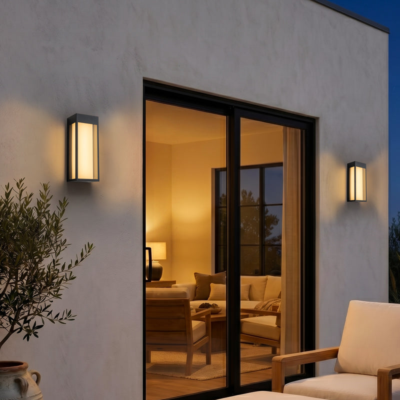 Black Modern Dimmable LED Indoor Outdoor Wall Light