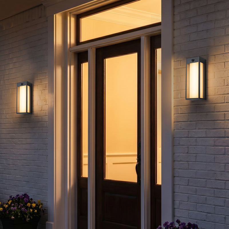 Black Modern Dimmable LED Outdoor Wall Light with Motion Sensor