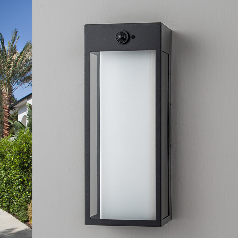 Black Modern Dimmable LED Outdoor Wall Light with Motion Sensor