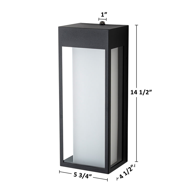 Black Modern Dimmable LED Outdoor Wall Light with Dusk to Dawn Sensor