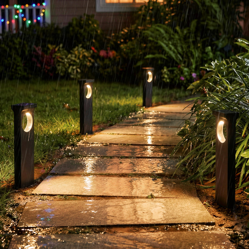 C Cattleya 12-Pack 17.25inch Matte Black LED Outdoor Solar Landscape Path Lights