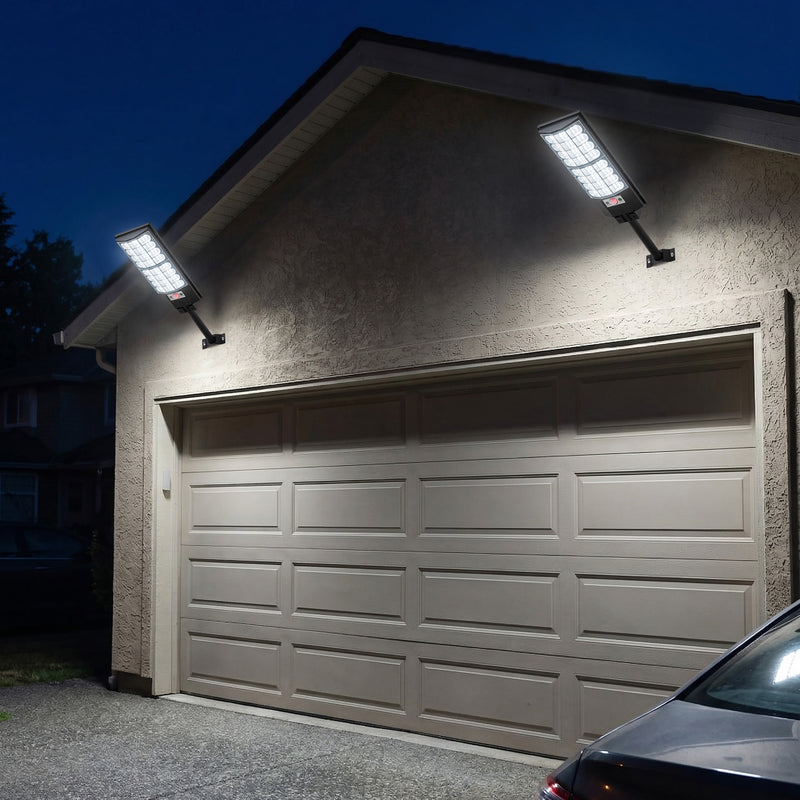 Black Motion Sensing Dusk to Dawn Solar LED Street Light with Remote Control
