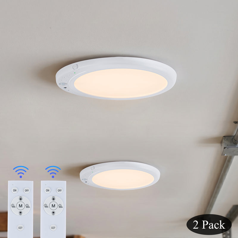 7.75 in. White Rechargeable Motion Sensor LED Flush Mount Ceiling Light with 3CCT and Dimmable Function