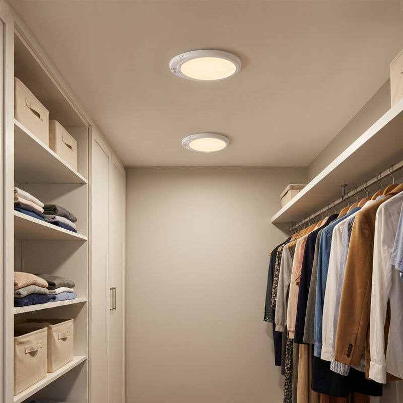 7.75 in. White Rechargeable Motion Sensor LED Flush Mount Ceiling Light with 3CCT and Dimmable Function