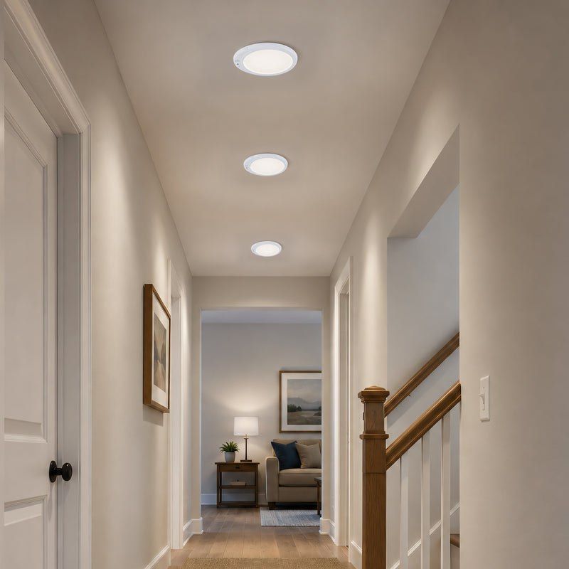 7.75 in. White Rechargeable Motion Sensor LED Flush Mount Ceiling Light with 3CCT and Dimmable Function
