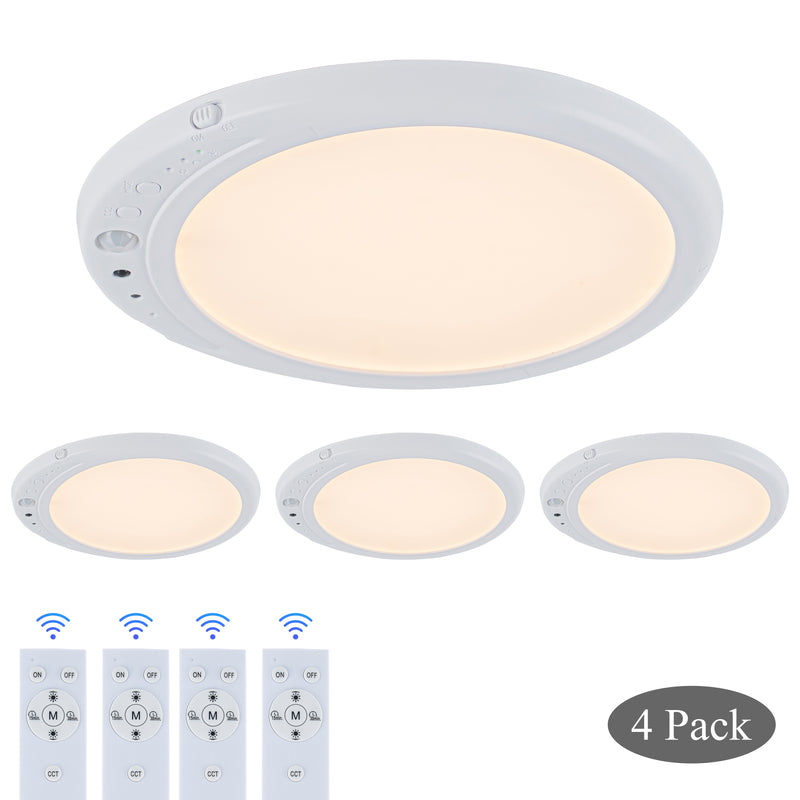 7.75 in. White Motion Sensor Rechargeable LED Ceiling Light with 3CCT Selectable and Timer