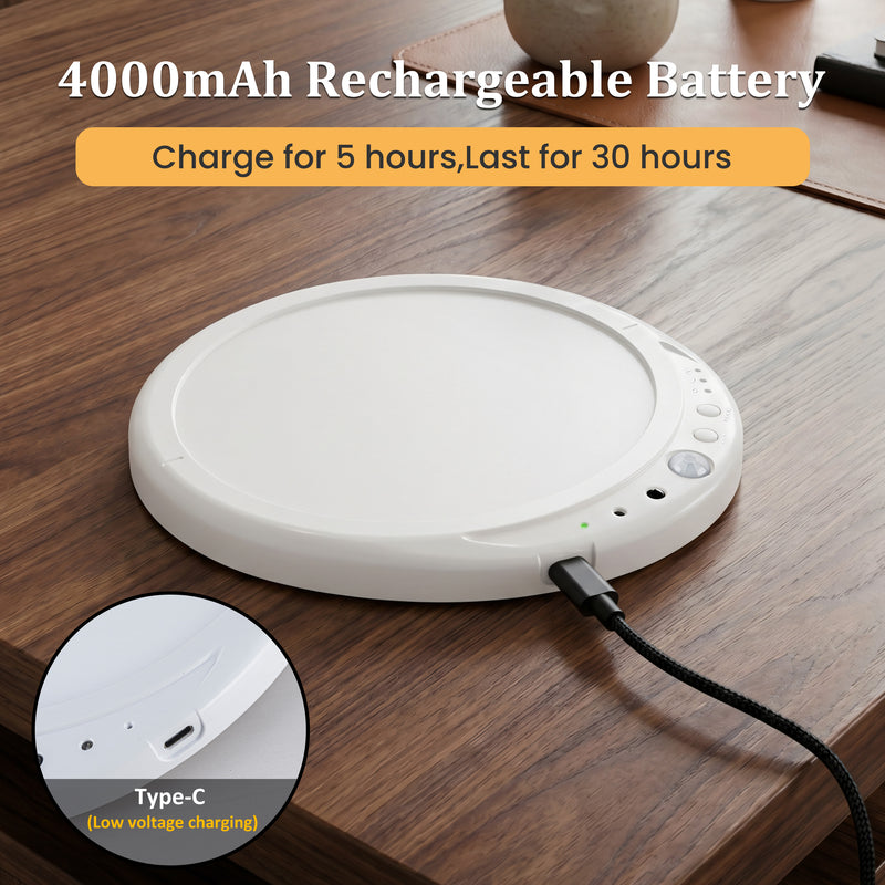 7.75 in. White Motion Sensor Rechargeable LED Ceiling Light with 3CCT Selectable and Timer