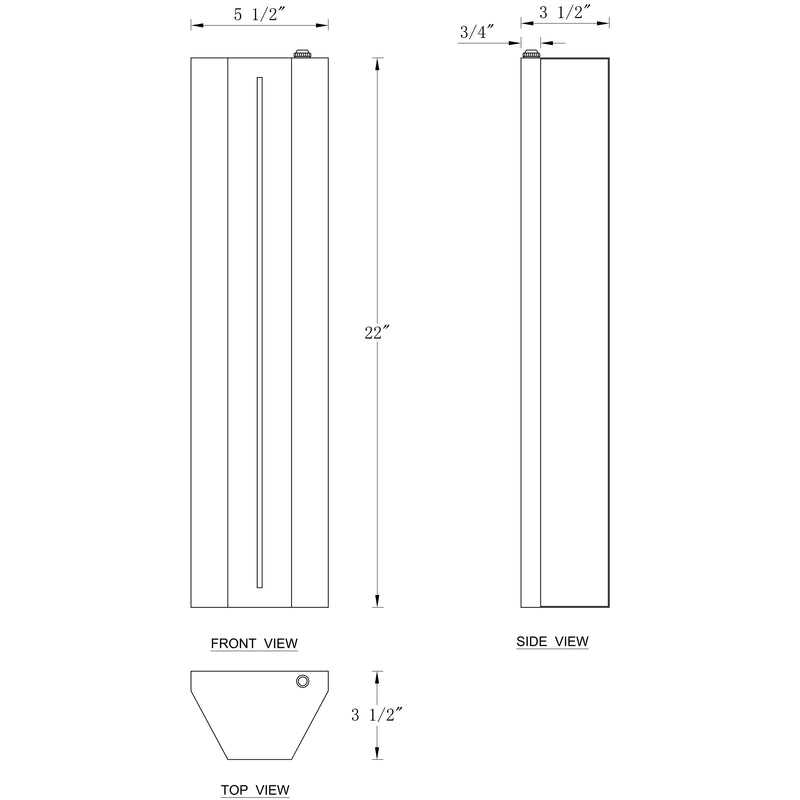 C Cattleya 22-Inch Dusk to Dawn Integrated LED Outdoor Wall Light with Tempered Glass,3000K Warm White