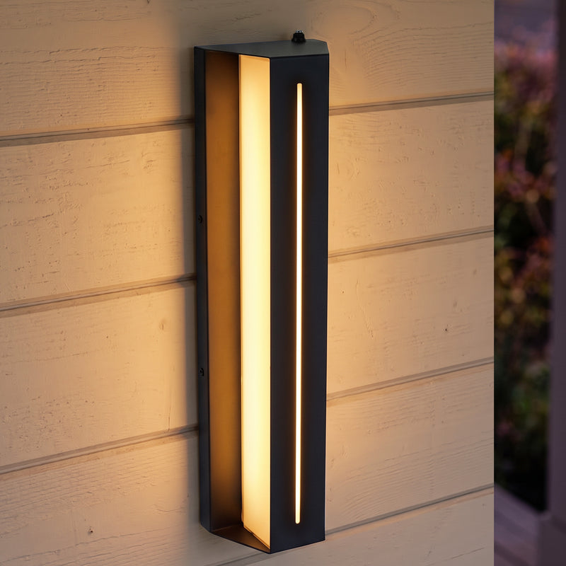 C Cattleya 22-Inch Dusk to Dawn Integrated LED Outdoor Wall Light with Tempered Glass,3000K Warm White