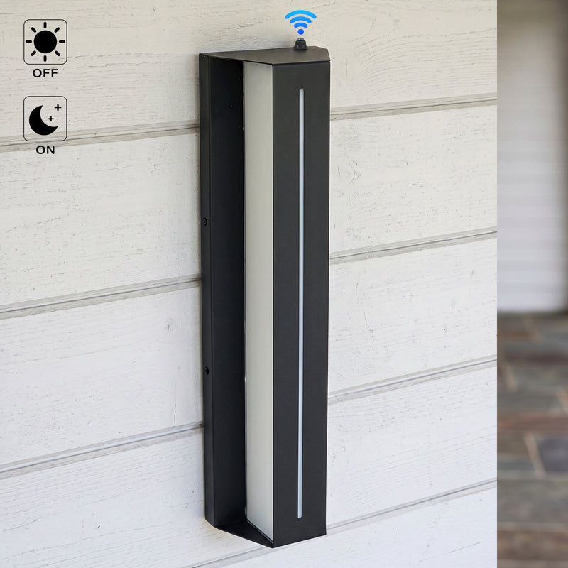 C Cattleya 22-Inch Dusk to Dawn Integrated LED Outdoor Wall Light with Tempered Glass,3000K Warm White