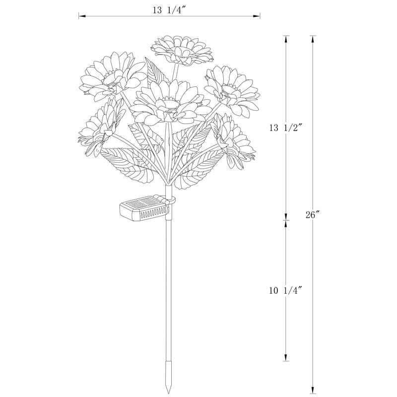 3-Pack Solar Sunflower Stake Lights, LED Outdoor Garden Lights, Waterproof Landscape Pathway Decor, Auto On/Off