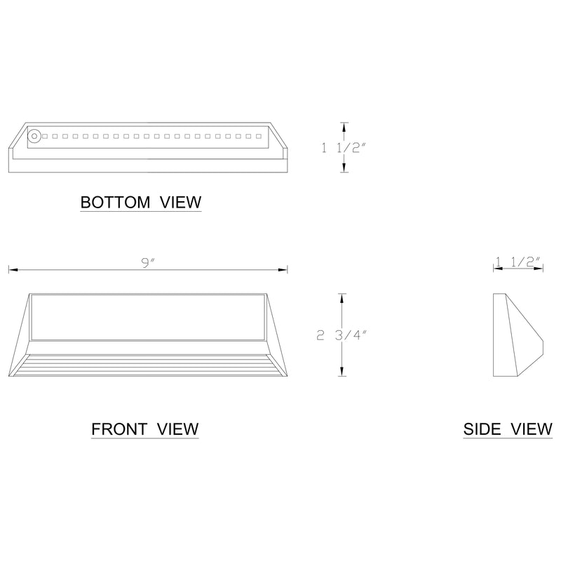 8-Pack Modern Wedge-Shaped Solar Fence Lights for Outdoor Walls