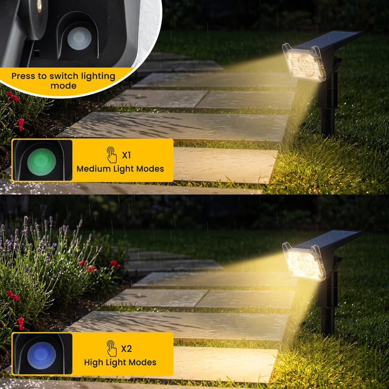 C Cattleya 14.75-Inch Black Integrated LED Outdoor Solar Landscape Spotlights & 2-in-1 Wall Lights(6-Pack)