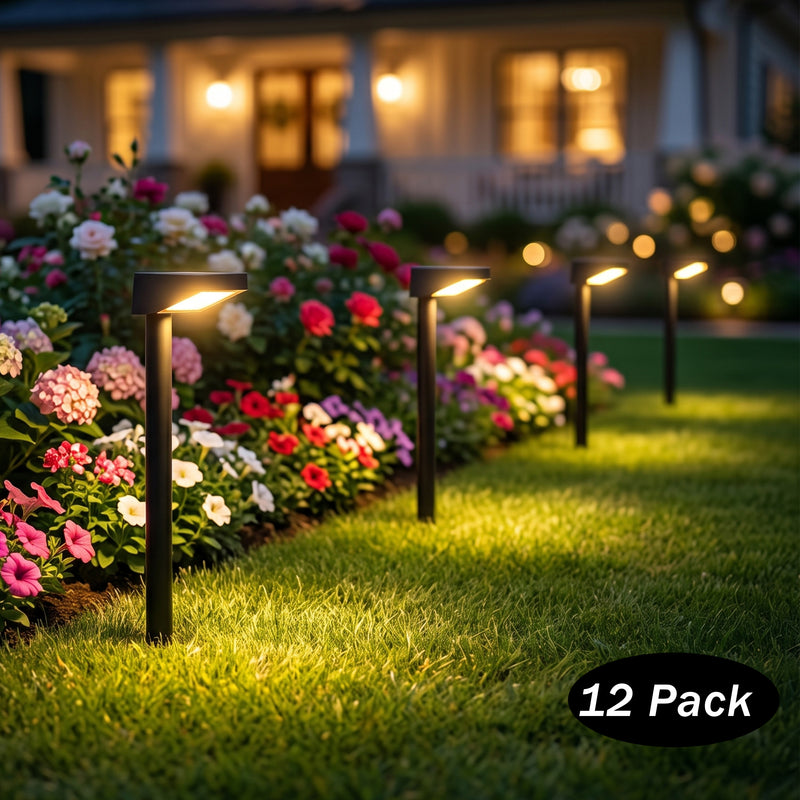 C Cattleya 19.25-Inch Black Integrated LED Outdoor Solar Landscape Path Light,3000K Warm White (12-Pack)  0 out of 5 stars be the first!