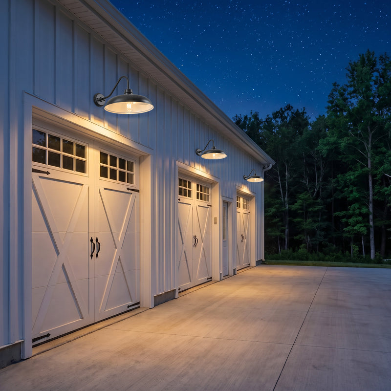 C Cattleya 2-Pack 10.5-Inch Black Outdoor Solar Barn Light with LED Bulbs