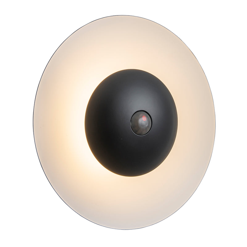 C Cattleya 11.75-Inch Matte Black and White Motion Sensor Outdoor LED Wall Sconce,3000K Warm White