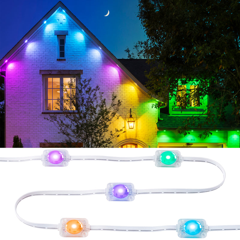 C Cattleya 150FT Permanent Outdoor Light with APP/Remote Control,RGB & IC LED String Light for House