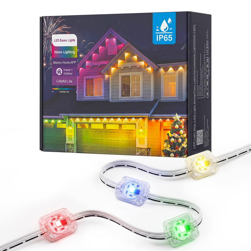 C Cattleya 200FT Permanent Outdoor Light with APP/Remote Control,RGB & IC LED String Light for House
