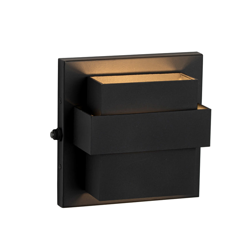 C Cattleya 7-Inch Matte Black Dusk to Dawn LED Outdoor Wall Light,Up & Down Lighting