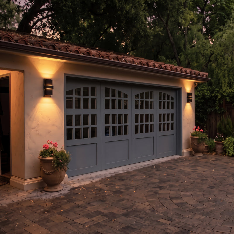 C Cattleya 13-Inch Matte Black Dusk to Dawn LED Outdoor Wall Light,Up & Down Lighting