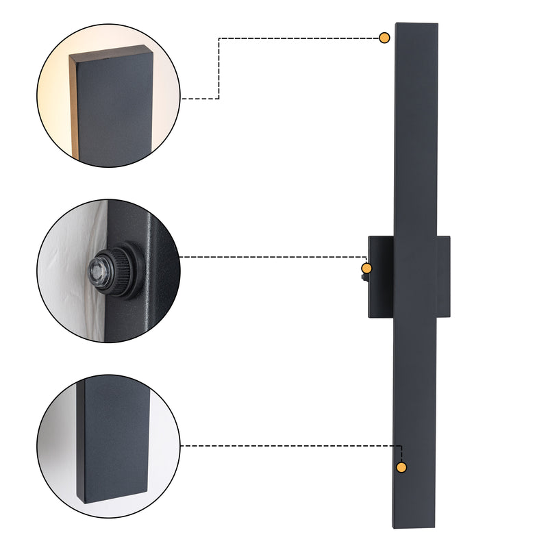 C Cattleya 32-Inch Matte Black Dusk to Dawn Dimmable Integrated LED Outdoor Wall Lantern with Frosted Glass