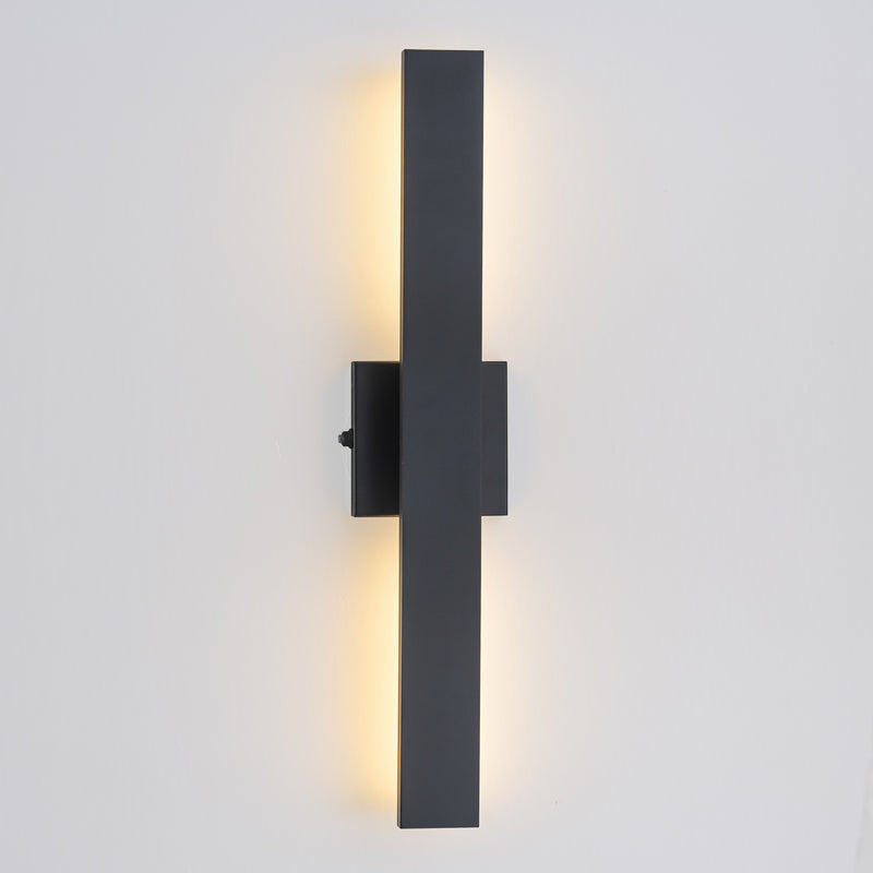 C Cattleya 22-Inch Matte Black Dusk to Dawn Dimmable Integrated LED Outdoor Wall Lantern with Frosted Glass