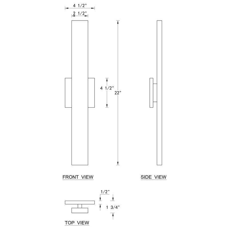 2-Light Matte Black Aluminum LED Outdoor Wall Sconce