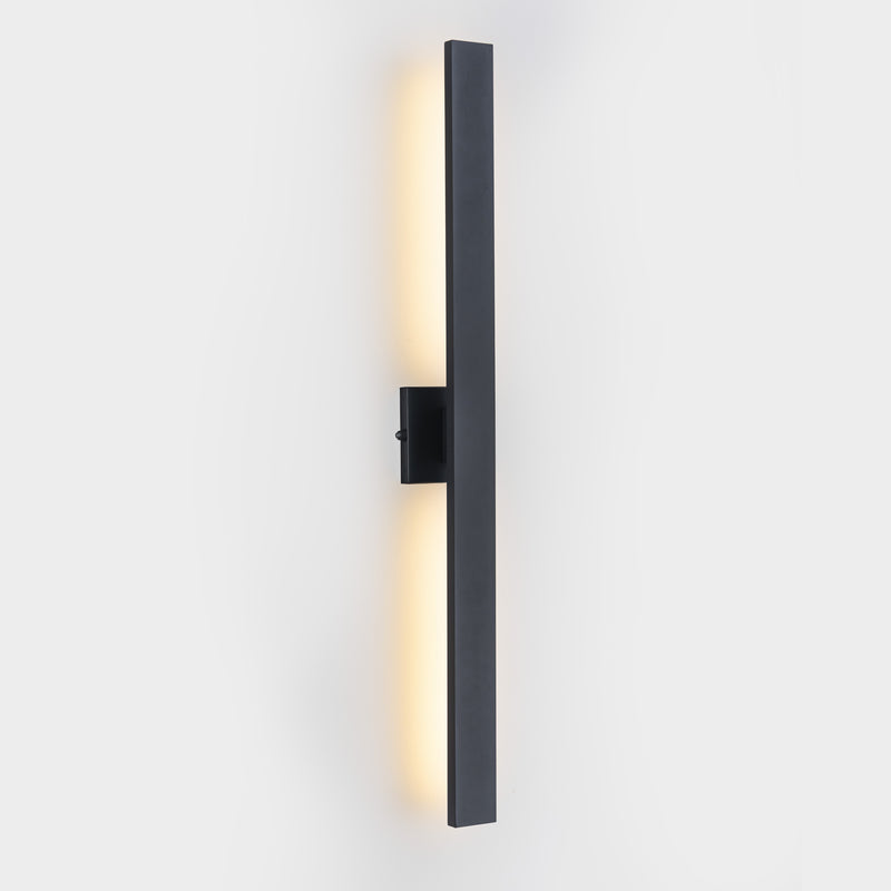 C Cattleya 40-Inch Matte Black Dusk to Dawn Dimmable Integrated LED Outdoor Wall Lantern with Frosted Glass