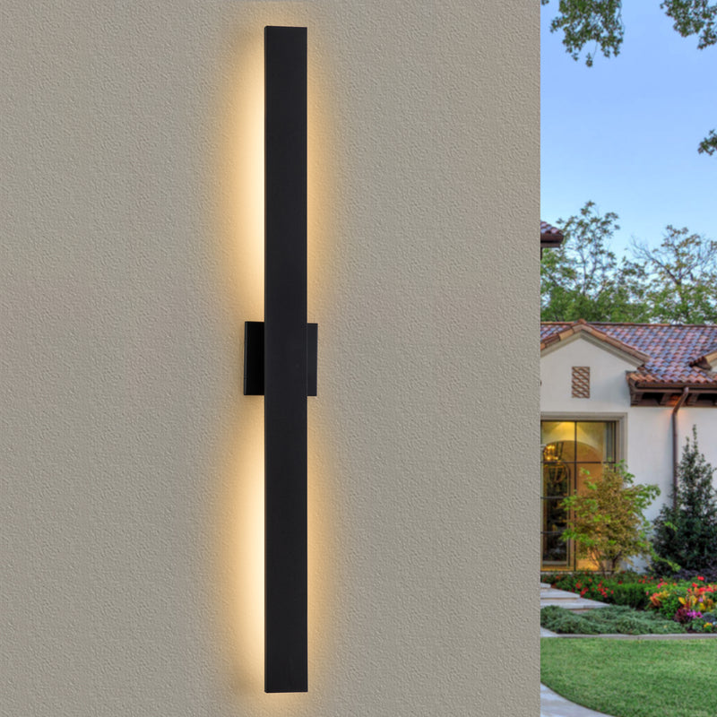 2-Light Matte Black Aluminum LED Outdoor Wall Sconce