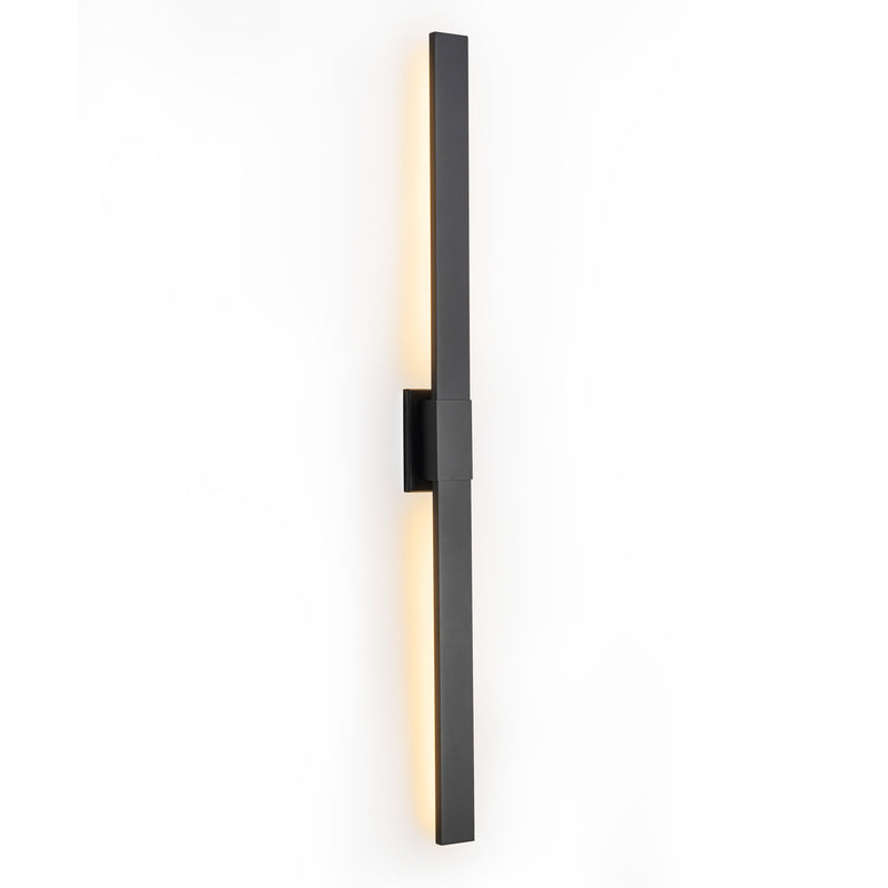 59 in. Matte Black Integrated Dimmable LED Outdoor Wall Sconce with Frosted Glass, 3000K