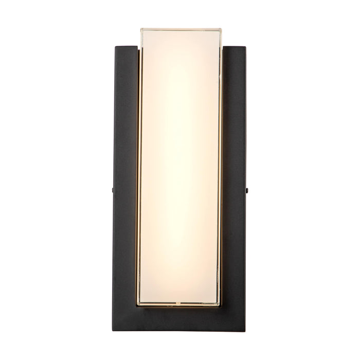 Matte Black LED Outdoor Wall Lantern with Glass Shade