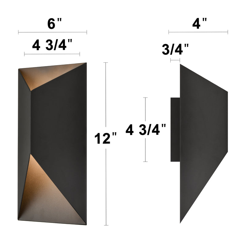 Matte Black Modern LED Outdoor Wall Light