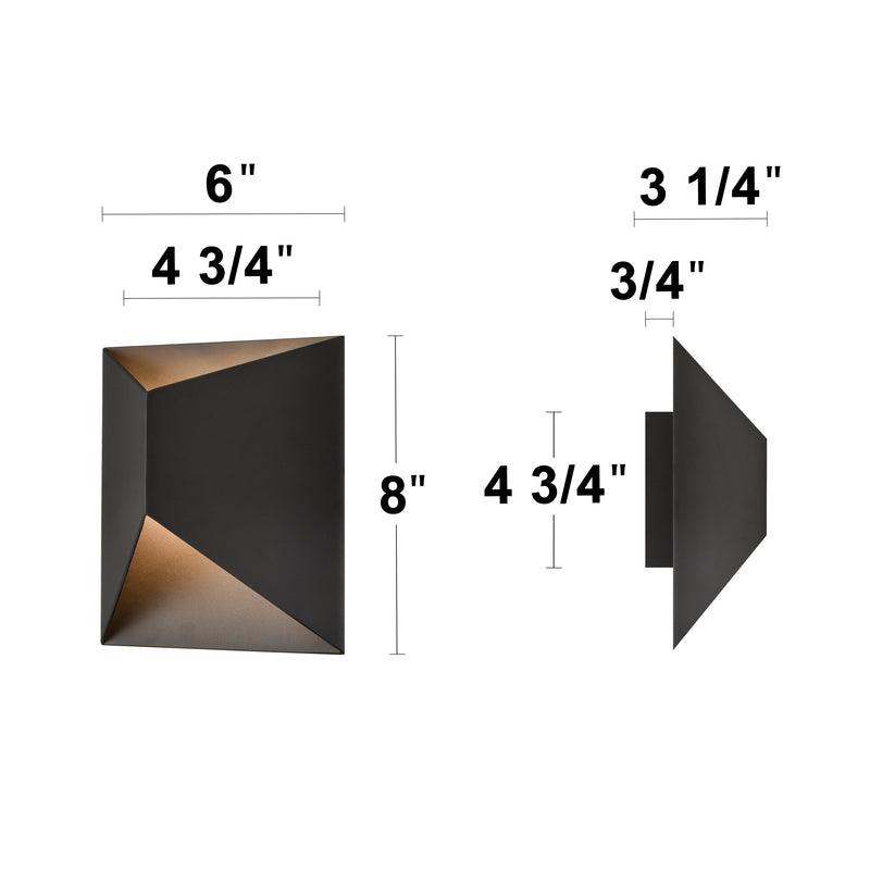 Matte Black Modern LED Outdoor Wall Light